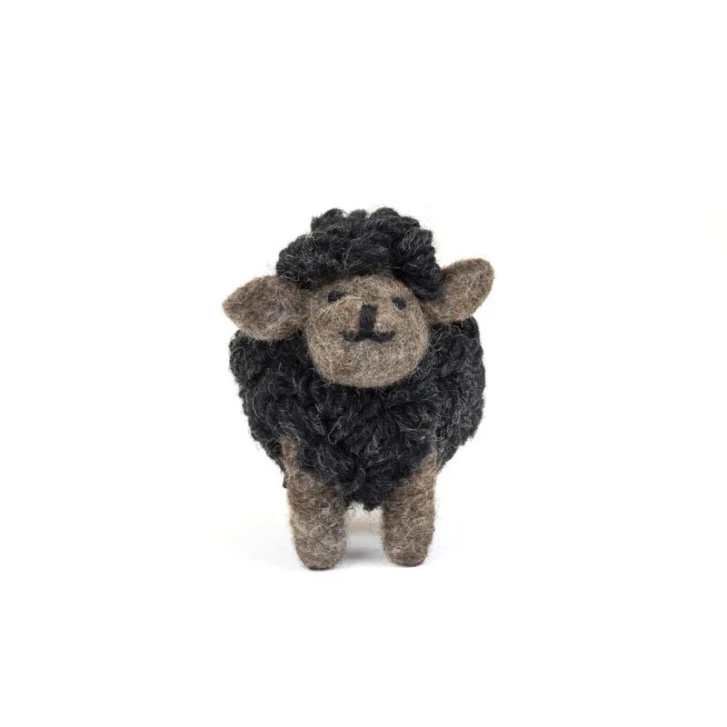 Knitted Sheep Collectible Charcoal Small