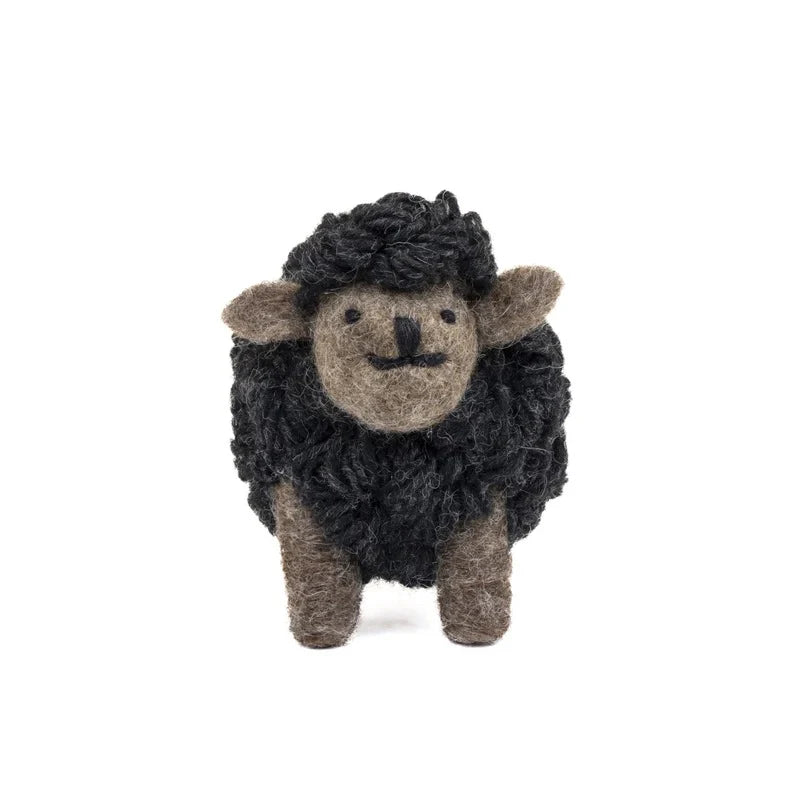 Knitted Sheep Collectible Charcoal Medium