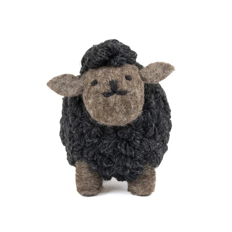 Knitted Sheep Collectible Charcoal Large