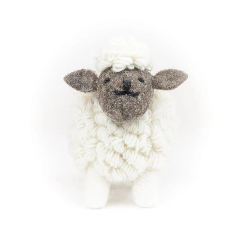 Knitted Sheep Collectible White Large
