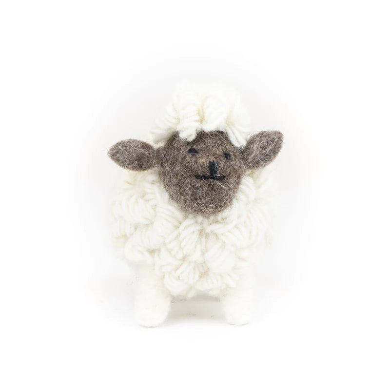 Knitted Sheep Collectible White Medium