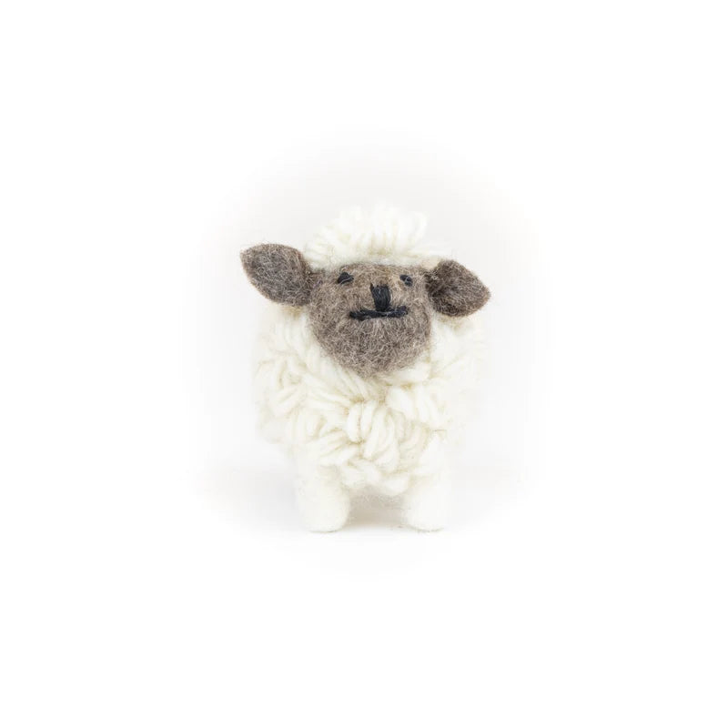 Knitted Sheep Collectible White Small