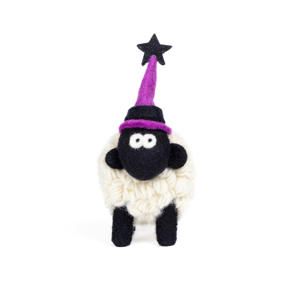 Knitted Sheep Collectible Black Star Halloween Hat