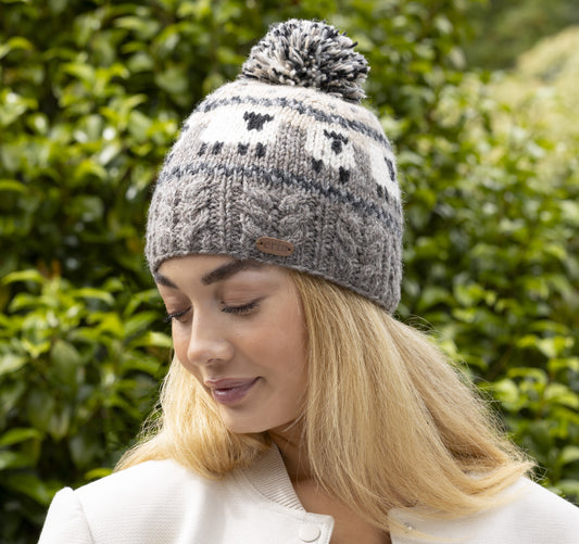Grey Sheep Bobble Hat