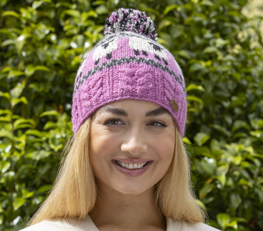 Pink Sheep Bobble Hat