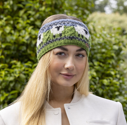 Headband Green & Blue Sheep