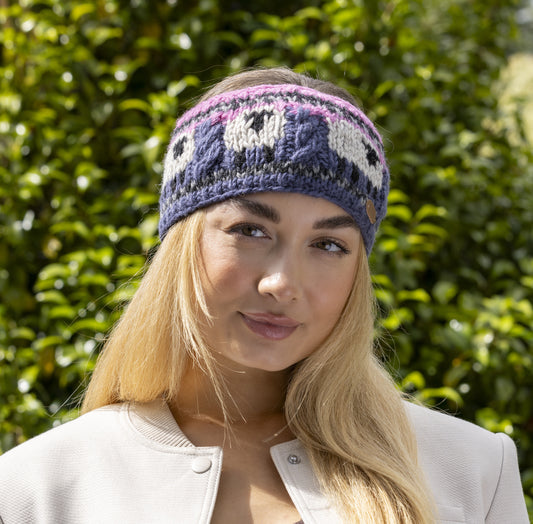Headband Blue & Pink Sheep