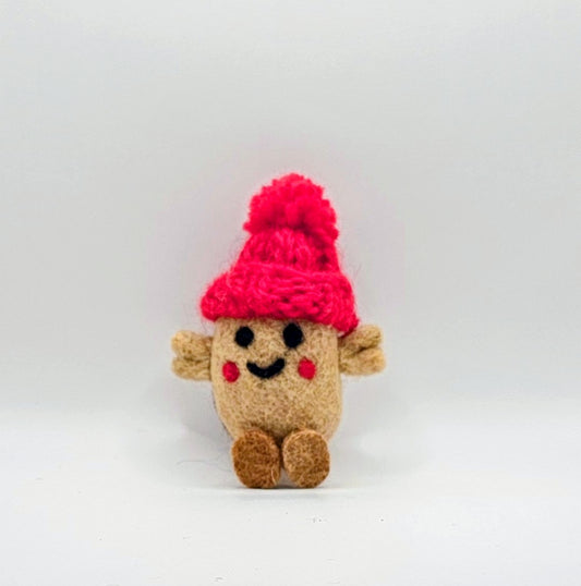 Potato Magnet Red Knitted Bobble