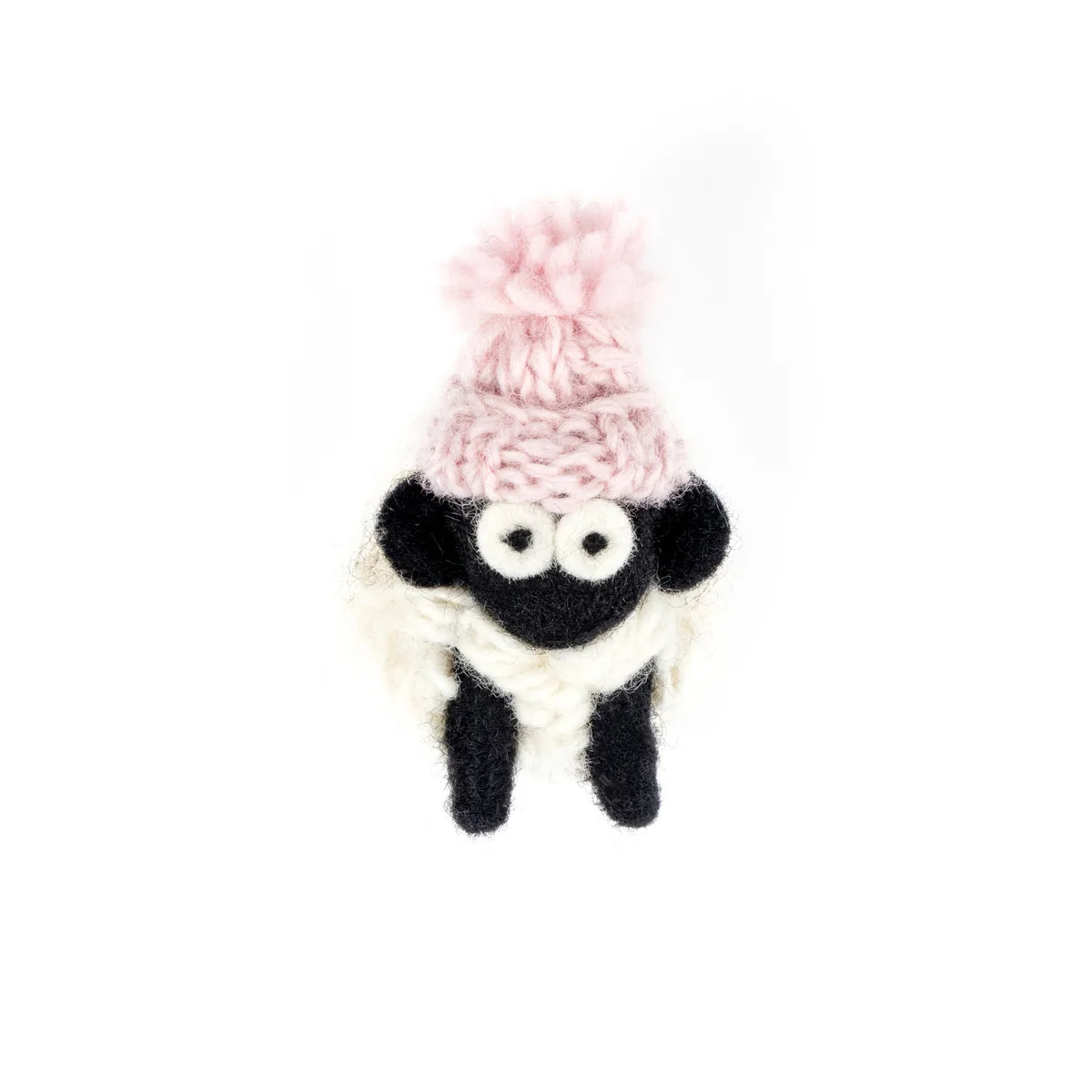 Sheep  Magnet Bobble Hat Knitted Pink