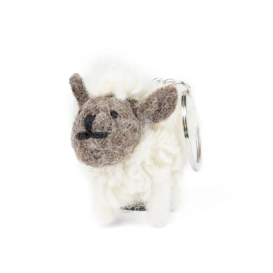 Knitted Wool Standing Sheep Keyring W