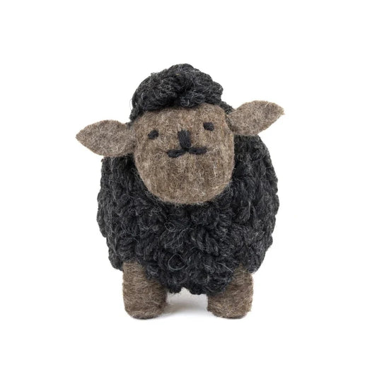 Knitted Sheep Collectible Charcoal Large