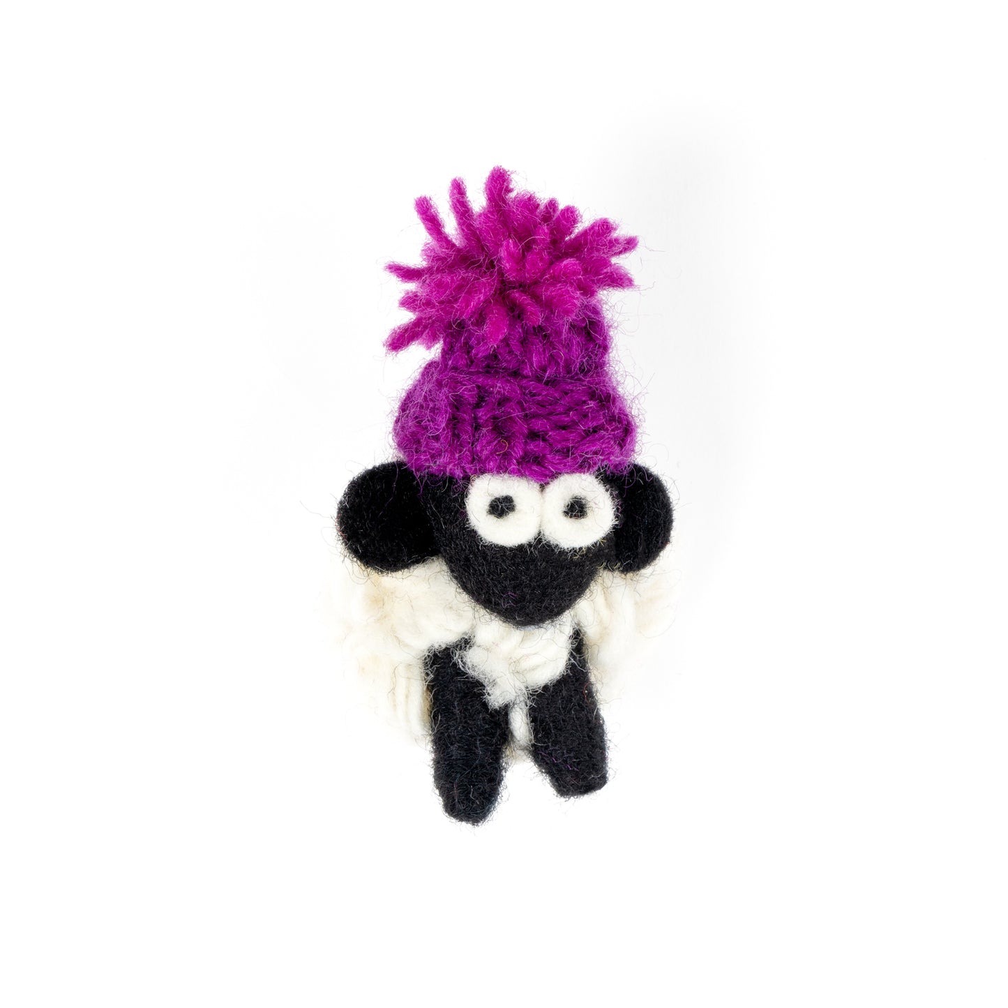 Sheep  Magnet Bobble Hat  Purple