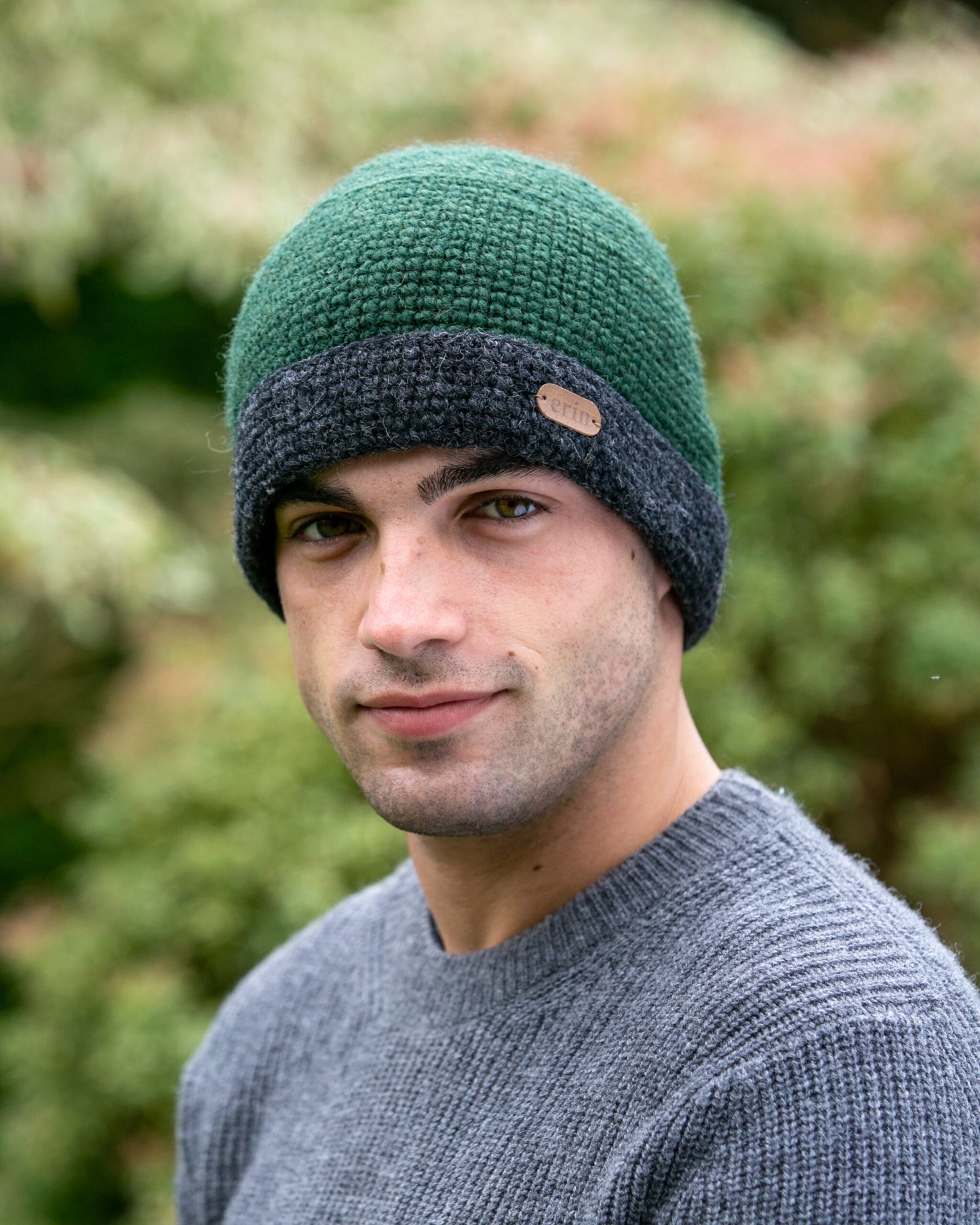 Crochet Turn up Hat Khaki