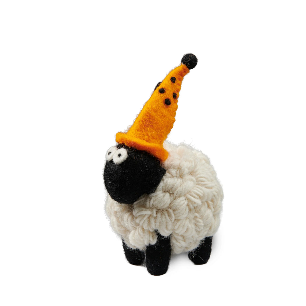 Knitted Sheep Halloween Collectible Orange Hat Medium
